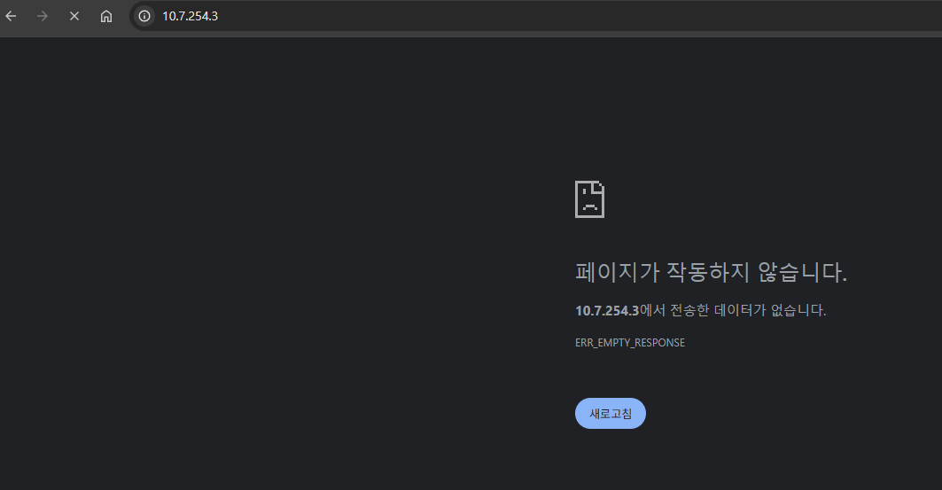 프록시 경로를 사용하지 않았을 때 보았던 브라우저 오류